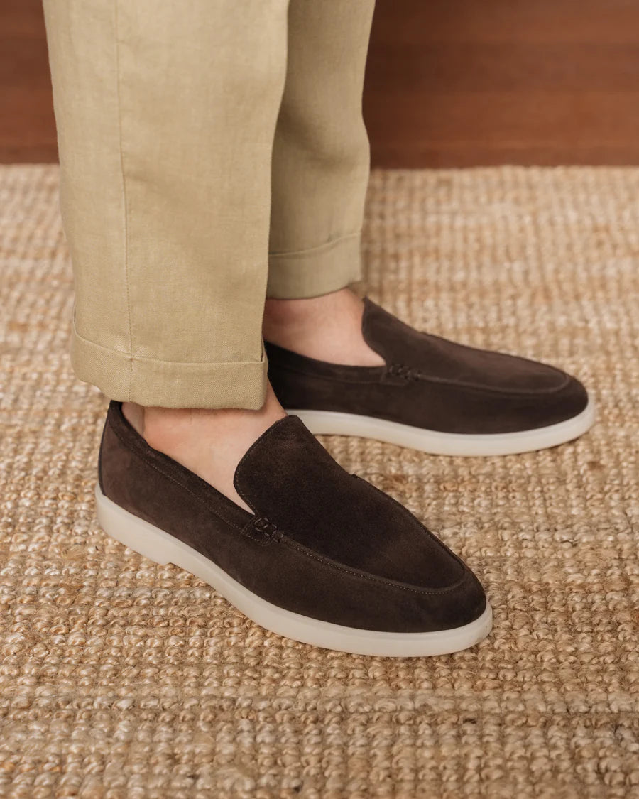 Dark Brown Suede Loafers Ultra-Light Weight