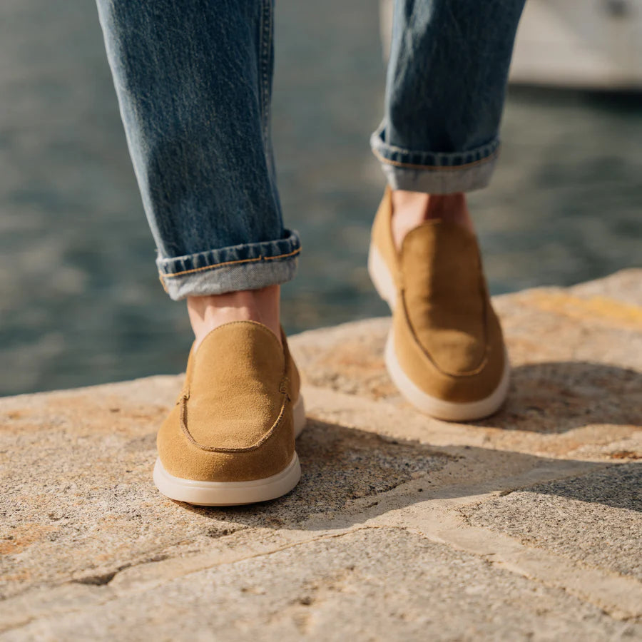 Beige Suede Loafers Ultra-Light Weight