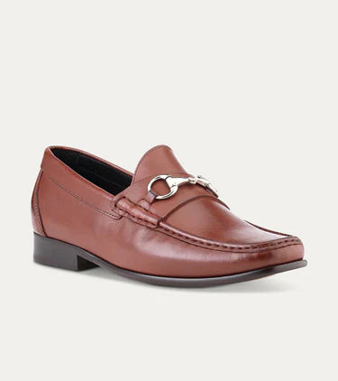 Brown Leather Moccasin Loafer