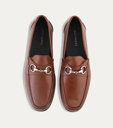 Brown Leather Moccasin Loafer