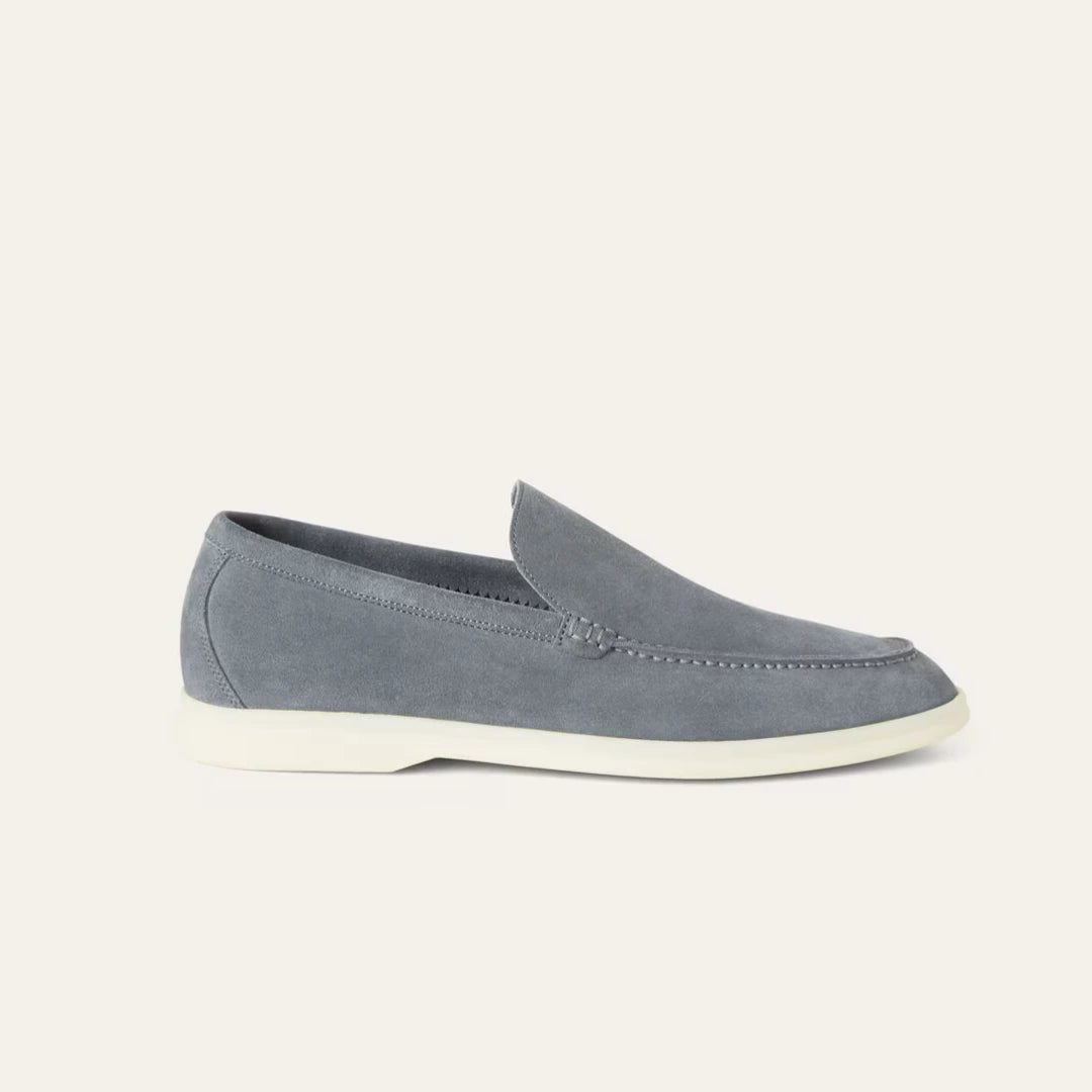 Light Blue Suede Loafers Ultra-Light Weight