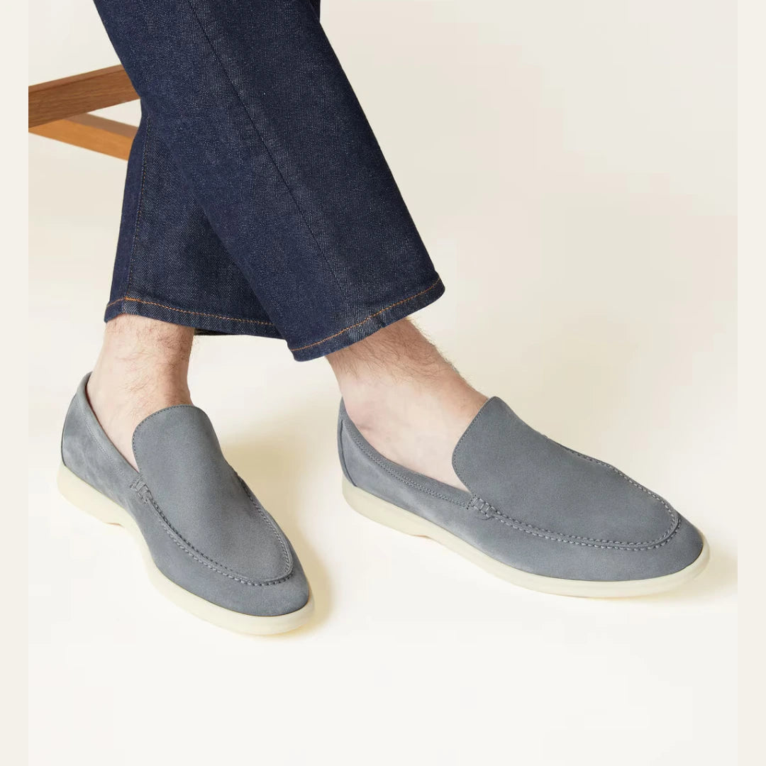 Light Blue Suede Loafers Ultra-Light Weight