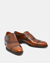 Light Brown Brogue Cap Toe Oxford Shoe