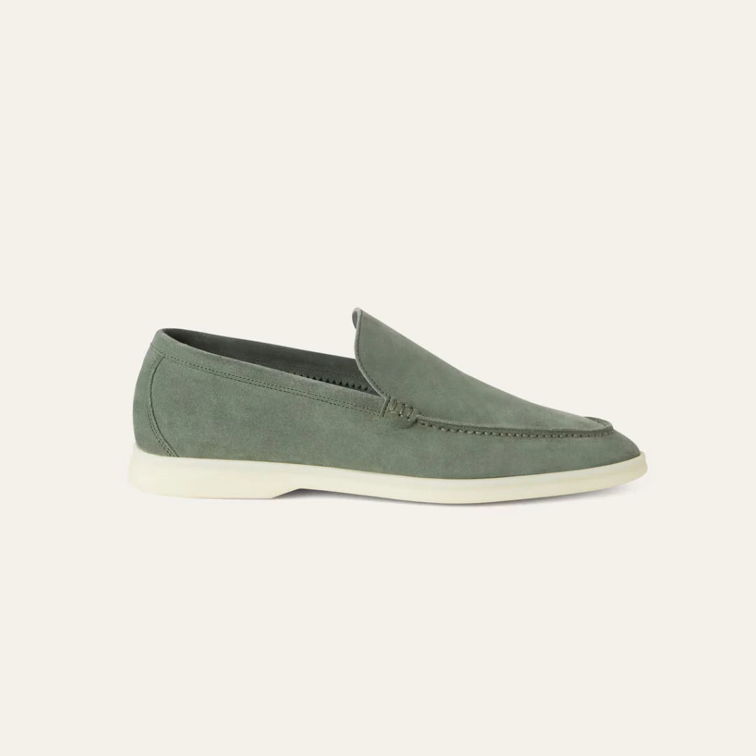 Grey/Green Suede Loafers Ultra-Light Weight