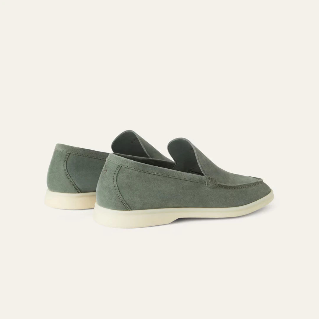 Grey/Green Suede Loafers Ultra-Light Weight