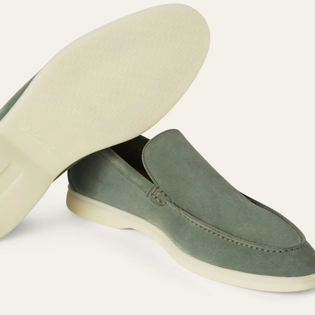 Grey/Green Suede Loafers Ultra-Light Weight