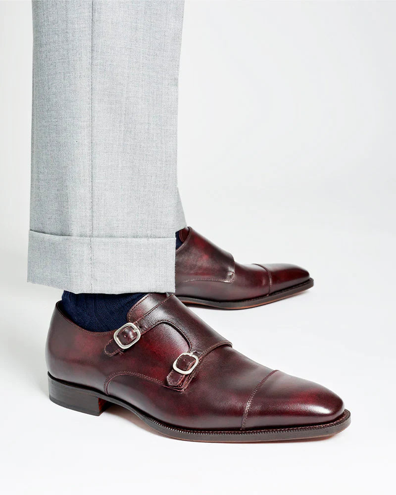 Oxblood Double Monk Strap Dress Shoe