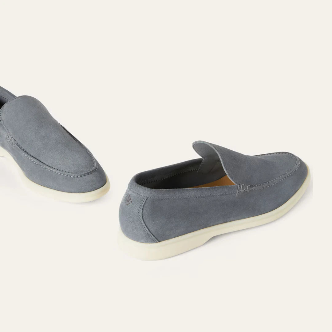 Light Blue Suede Loafers Ultra-Light Weight